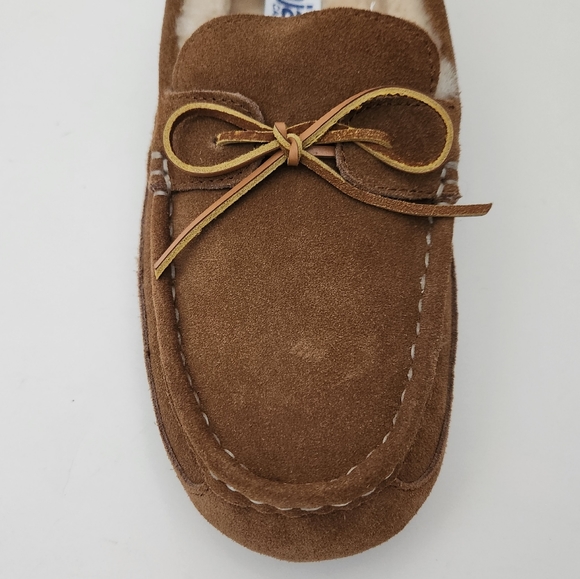 NEW Pajar tan suede leather shearling cabin slippers house shoe men size 42 - Picture 9 of 13